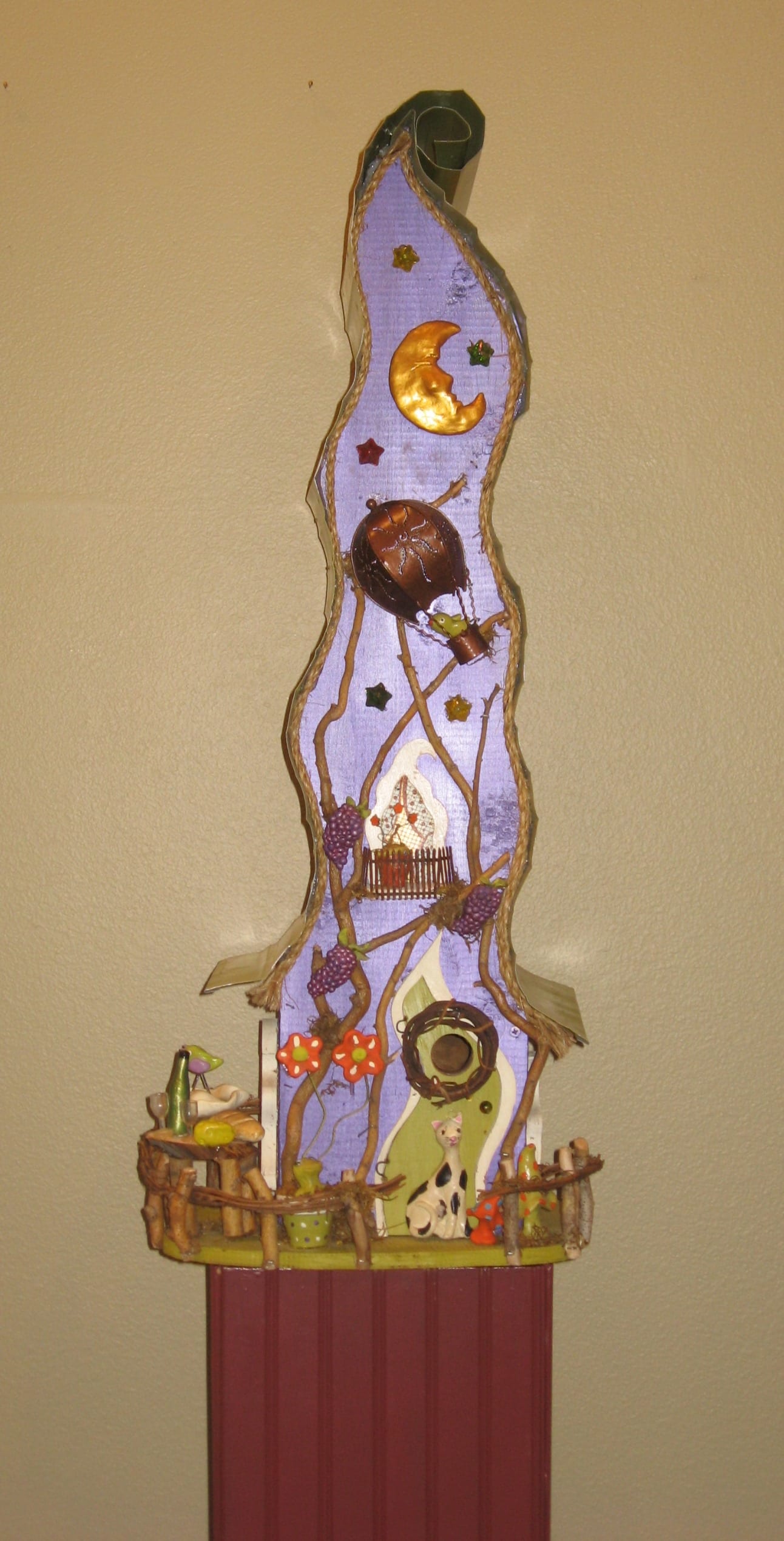 Flying high with wineglasses birdhouse by wenaha gallery artists papa jon's fly inns