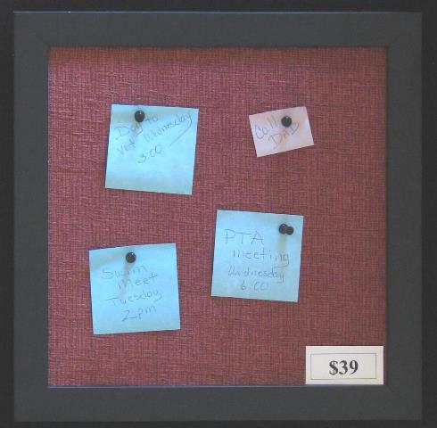It's modern, it's classy, it's quick-to-make and it's useful -- a bulletin board doesn't have to look like cork.