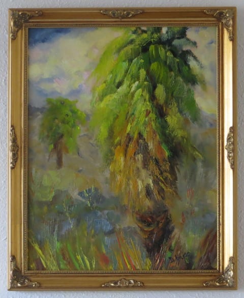 Golden Palms, original oil painting by Wenaha Gallery guest artist Deborah Krupp