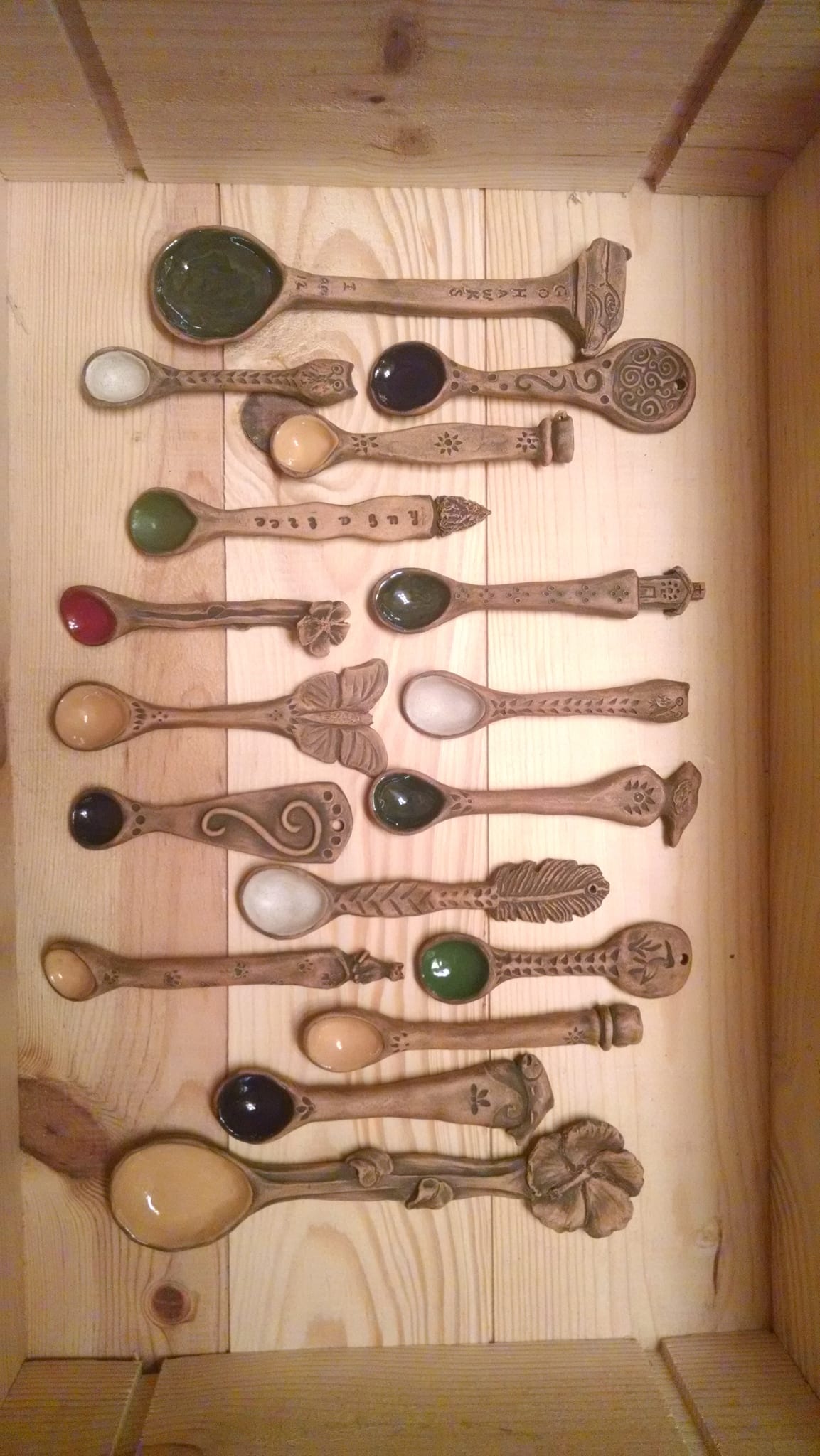 Ceramic spoons by Wenaha Gallery pottery artist Caprice Scott