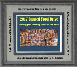 Wenaha Gallery's annual canned food drive for the community food bank