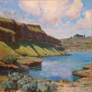 tranquil waters river plein air magical landscape oil painting Laura Gable