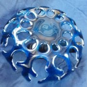bottom blue fusion coral glass bowl art gregory jones pasco
