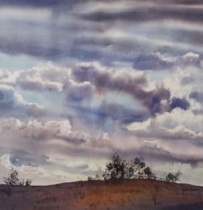 ashton idaho silhouette sky storm clouds joyce anderson watercolor painting