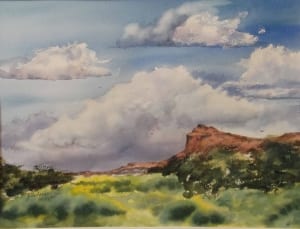 impending storm rain clouds sky joyce anderson watercolor painting