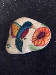 hummingbird painted rock ashly beebe dayton artist random kindness
