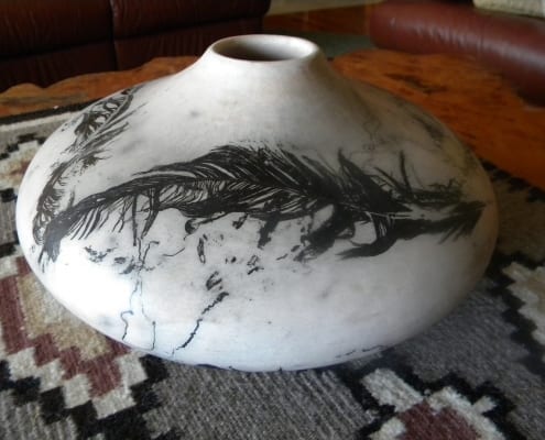 feathered seed jar pottery dennis zupan artist teacher