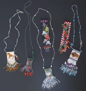 beaded amulet necklaces bead weaving alison oman