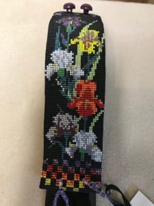 iris garden flowers beaded bracelet alison oman