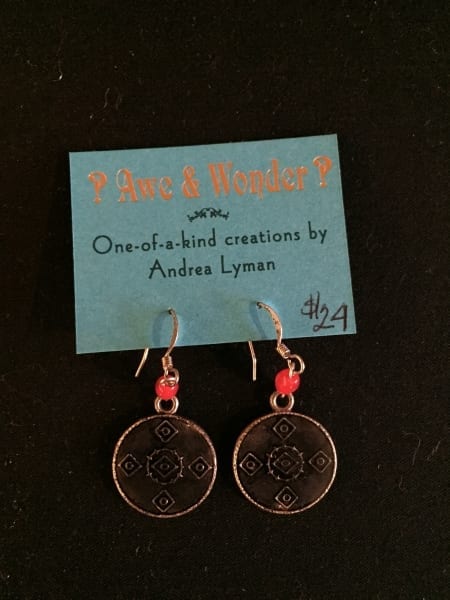 Red and Copper Earrings