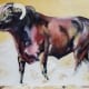 rodeo bull western art animal cattle cow tanna scott