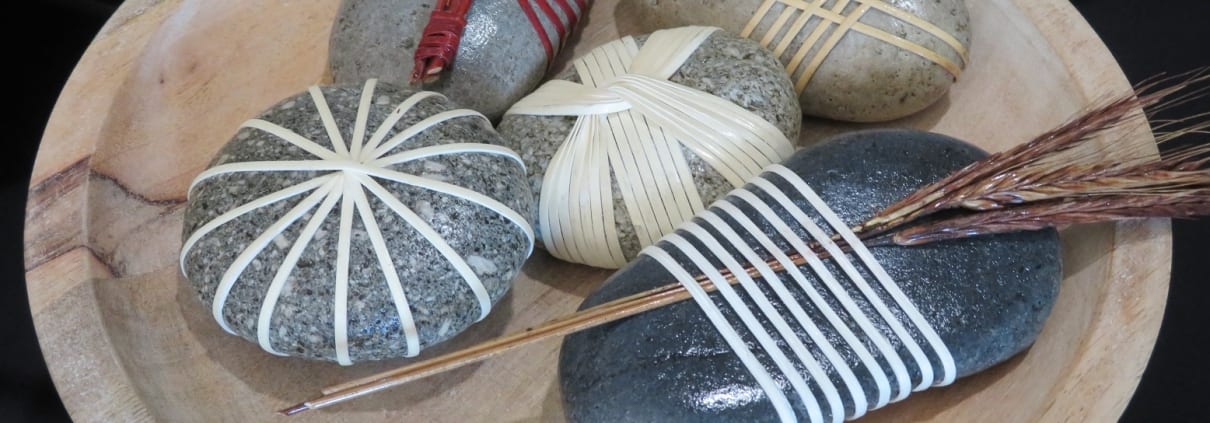 Japanese Wrapped Stones rocks cane calm denise wagner