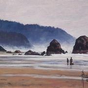 beach coast oregon small painting paul henderson