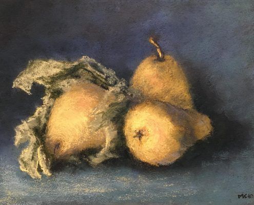 pears fruit still life pastel painting kingman