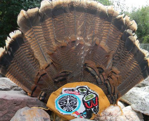 beadwork leather feathers haida indigenous art raven