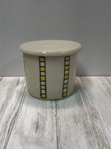 french lidded pottery butter crock judie beck